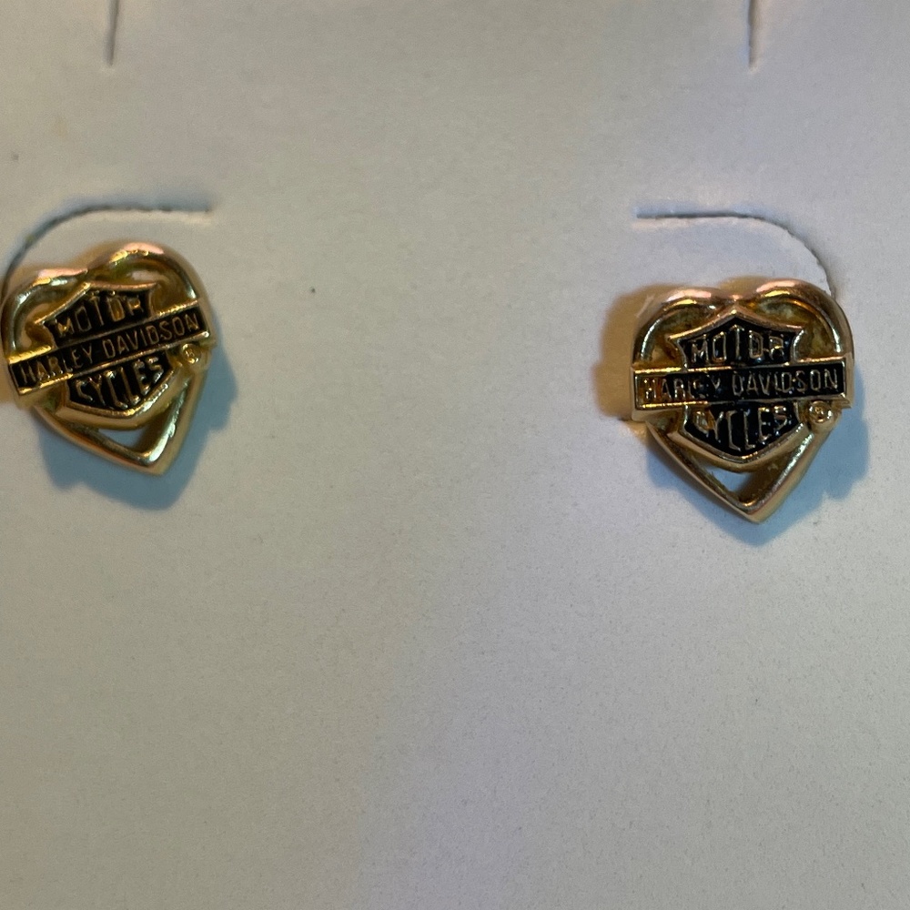 Harley Davidson gold earrings